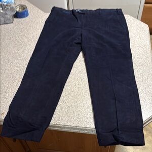 Suede navy pants